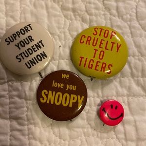 Vintage Pin Back Button Collection-1960s-1970s Very Rare